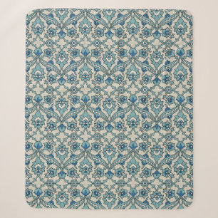 Turquoise Perzische Bloemen Sherpa Deken