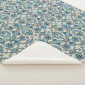 Turquoise Perzische Bloemen Sherpa Deken (3/4)