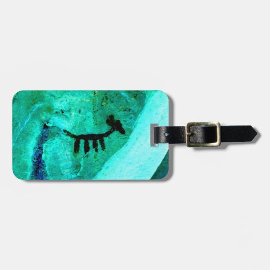 turquoise petroglyph label bagagelabel (Voorkant horizontaal)