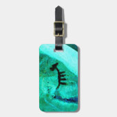 turquoise petroglyph label bagagelabel (Voorkant verticaal)