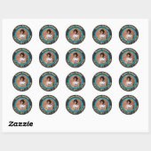 Turquoise Photo Modern Graduation  Ronde Sticker (Vel)