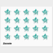 Turquoise piano toetsenbord ster sticker (Vel)