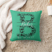 Turquoise Pillow, Airplane Split Monogram "B" Kussen (Deken)