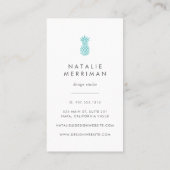 Turquoise Pineapple Verticaal Visitekaartje (Achterkant)