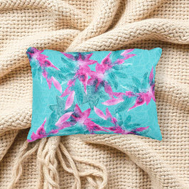 Turquoise Pink Abstracte Hawaiian Flowers Accent Kussen