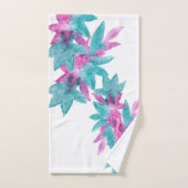 Turquoise Pink Abstracte Hawaiian Flowers Bad Handdoek (Handdoek)