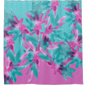 Turquoise Pink Abstracte Hawaiian Flowers Douchegordijn (Voorkant)