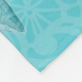 Turquoise Pink Abstracte Hawaiian Flowers Fleece Deken (Hoek)