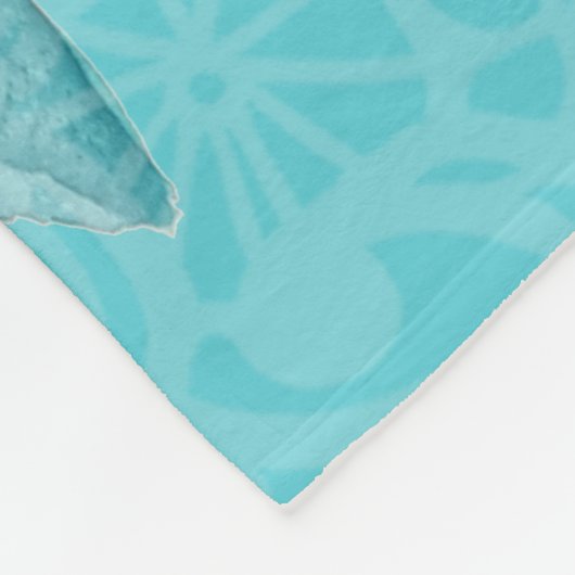 Turquoise Pink Abstracte Hawaiian Flowers Fleece Deken (Hoek)