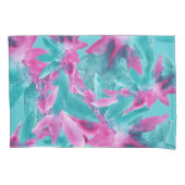 Turquoise Pink Abstracte Hawaiian Flowers Kussensloop (Voorkant)