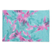 Turquoise Pink Abstracte Hawaiian Flowers Kussensloop (Achterkant)
