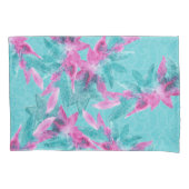 Turquoise Pink Abstracte Hawaiian Flowers Kussensloop (Voorkant)