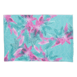 Turquoise Pink Abstracte Hawaiian Flowers Kussensloop