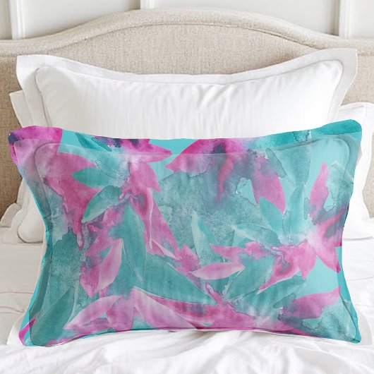 Turquoise Pink Abstracte Hawaiian Flowers Kussensloop