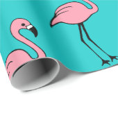 Turquoise Pink Flamingo Gift Wrapping Paper Cadeaupapier (Rol Hoek)