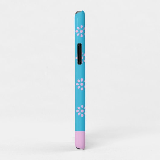 Turquoise Pink Flowers Boho Pattern Gepersonalisee Case-Mate iPhone Case (Achterkant/rechts)