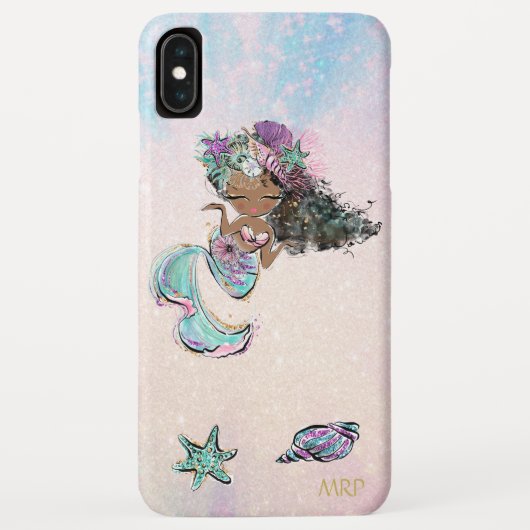 *~* Turquoise Pink Gold Glitter Mermaid Case-Mate iPhone Case (Achterkant)