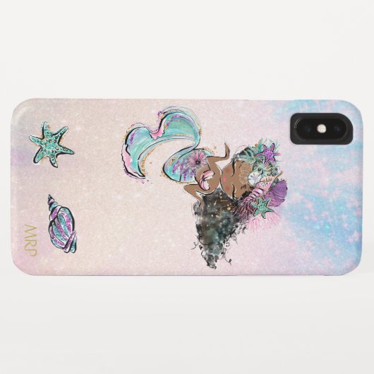 *~* Turquoise Pink Gold Glitter Mermaid Case-Mate iPhone Case (Achterkant (horizontaal))