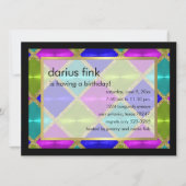 Turquoise Pink Green Blue Gold Birthday Party Kaart (Voorkant)