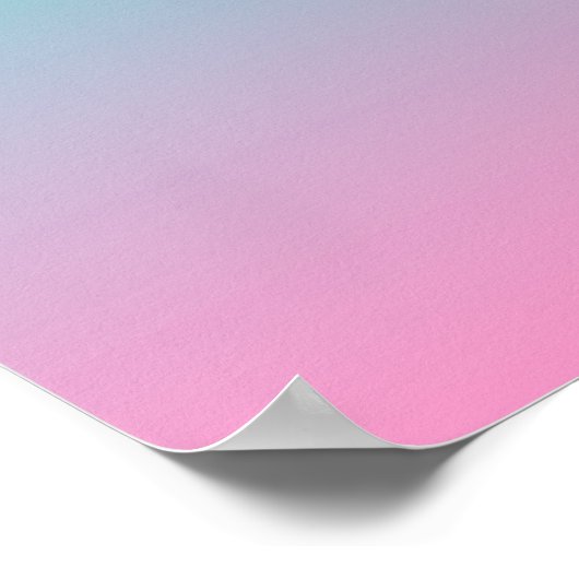 Turquoise Pink Ombre Poster (Hoek)