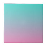 Turquoise Pink Ombre Tegeltje<br><div class="desc">Turquoise aan roze gradiëntachtergrond.</div>