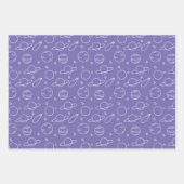 Turquoise Pink Paars White Buitenspace Planets Inpakpapier Vel (Voorkant 2)