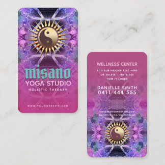 Turquoise Pink Paars Yin Yang Holistic Yoga Visitekaartje