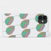 Turquoise Pink Pear Tree Leaf iPhone 11 Hoesje (Achterkant (horizontaal))