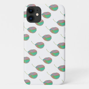Turquoise Pink Pear Tree Leaf iPhone 11 Hoesje