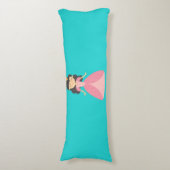 Turquoise & Pink Princess Body Pillow Lichaamskussen (Voorkant Verticaal)