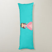 Turquoise & Pink Princess Body Pillow Lichaamskussen (Achterkant (Verticaal))