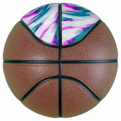 Turquoise Pink Tie Dye Swirl Basketbal (Rechts)