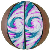 Turquoise Pink Tie Dye Swirl Basketbal (Verticaal)