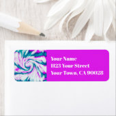 Turquoise Pink Tie Dye Swirl Etiket (Insitu)