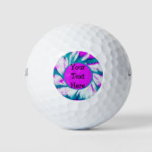 Turquoise Pink Tie Dye Swirl Golfballen (Voorkant)