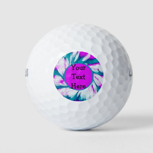 Turquoise Pink Tie Dye Swirl Golfballen (Voorkant)