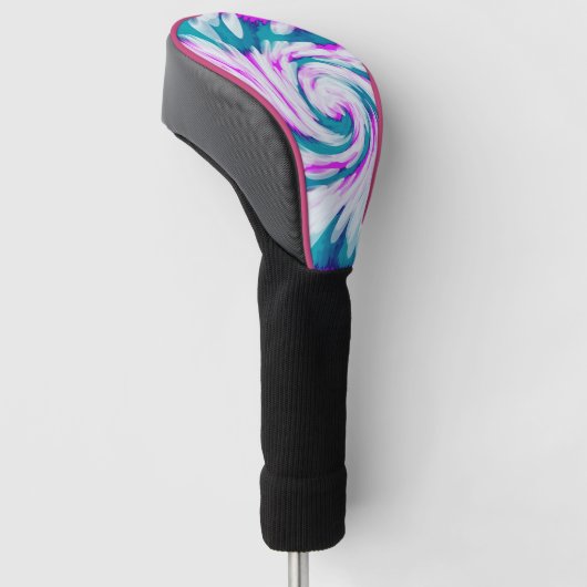 Turquoise Pink Tie Dye Swirl Golfheadcover (Schuin)