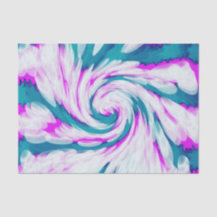 Turquoise Pink Tie Dye Swirl Tissuepapier