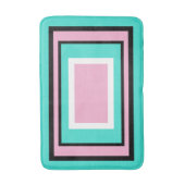 Turquoise Pink White Black Geometric Badmat (Voorkant Verticaal)