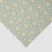 Turquoise Pistache Cream Western Modern Damask Tissuepapier (Detail)