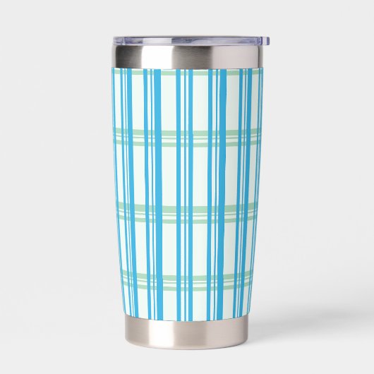 Turquoise Plaid Geïsoleerde Drinkbeker (Links)