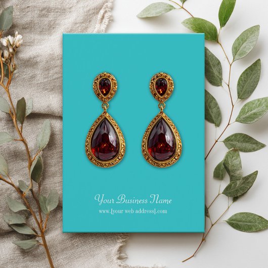 Turquoise Plain Simple Custom Oorsprongskaart Visitekaartjes