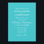 Turquoise Plain Simple Wedding Invitation Kaart<br><div class="desc">Producten die u kunt aanpassen met uw afbeeldingen of tekst.</div>