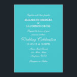 Turquoise Plain Simple Wedding Invitation Kaart<br><div class="desc">Producten die u kunt aanpassen met uw afbeeldingen of tekst.</div>