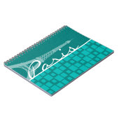 Turquoise pleinen; Parijs Notitieboek (Linkerzijde)