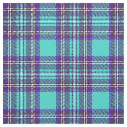 Turquoise/plum/geel/wit/zwart Stof (Swatch)