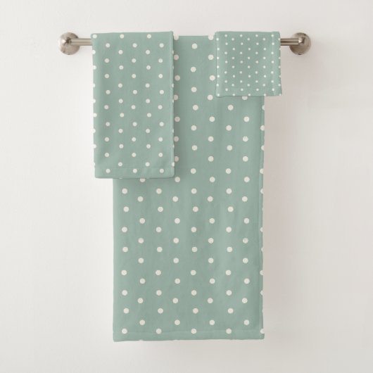 Turquoise Polka Dot Baby Bath Towel Set Bad Handdoek (Insitu)