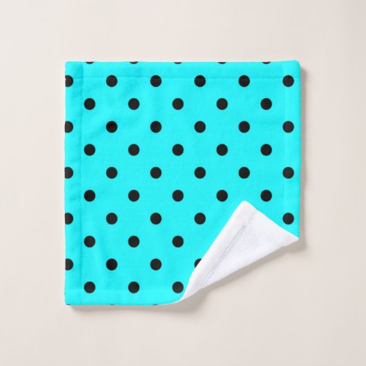 Turquoise polka dot background bad handdoek (Wasdoekje)