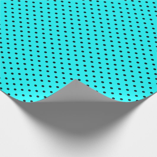 Turquoise polka dot background cadeaupapier (Hoek)