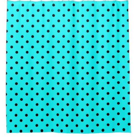 Turquoise polka dot background douchegordijn (Voorkant)